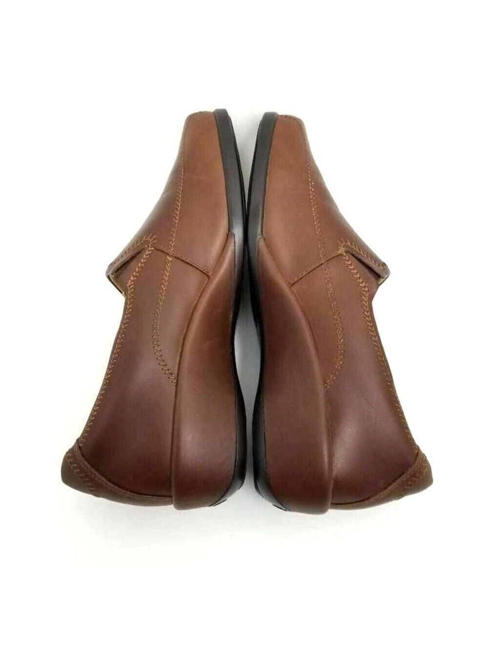 Aravon Womens Slip On Wedge Loafer Shoes Brown Leather Sz 7B - Picture 9 of 12